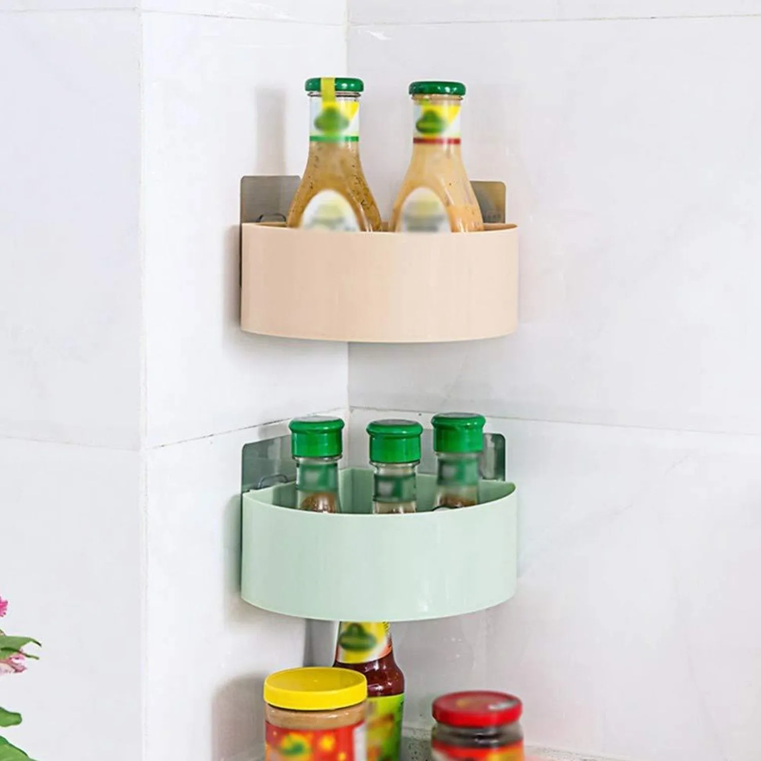 1099L Plastic Multipurpose Kitchen Bathroom Shelf Wall Holder Storage Rack (Loose Pack)