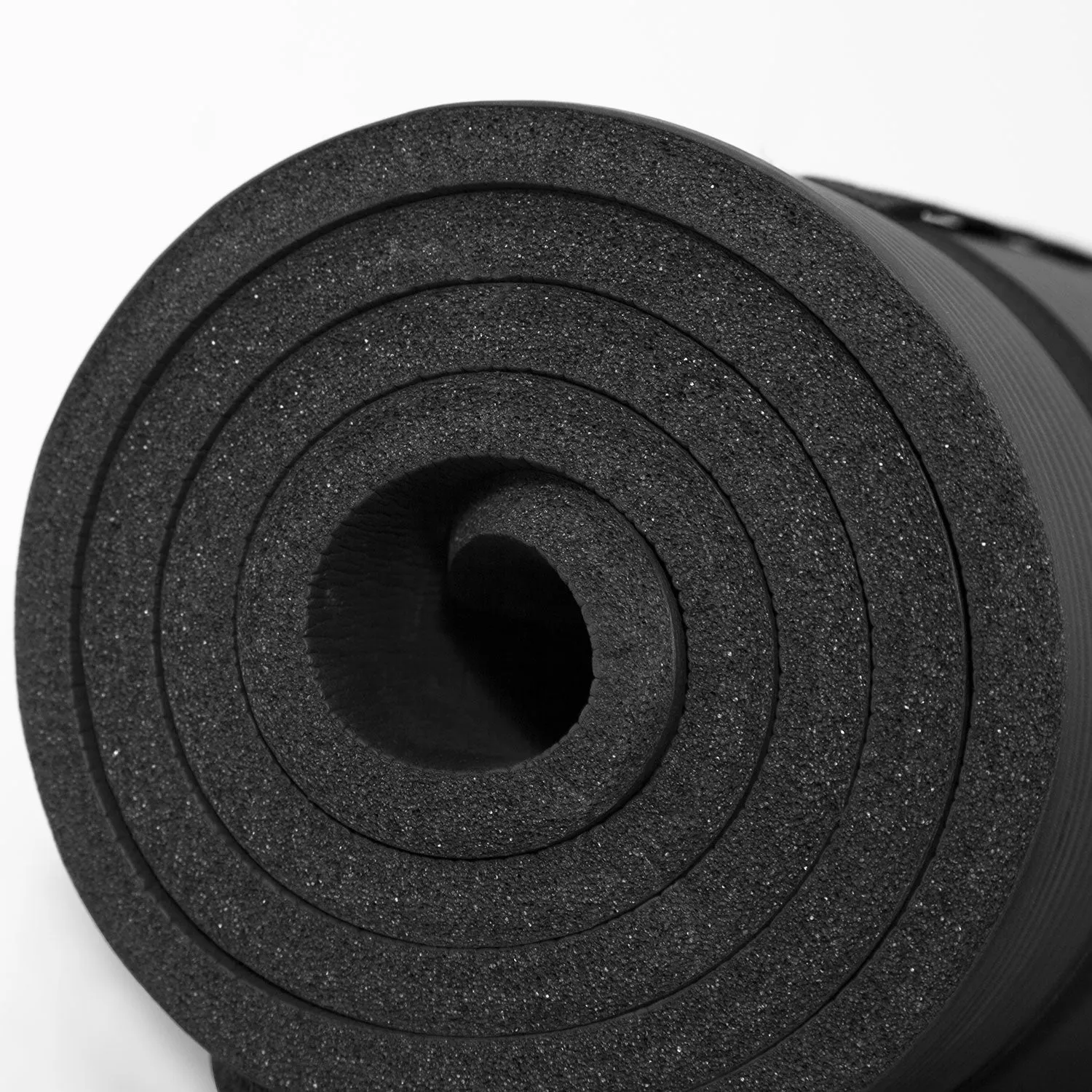 15mm Thick Black Yoga Mat, Eco-Friendly, NBR, 1.8m