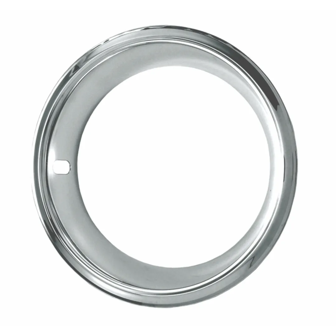 1970-1981 Chevrolet Camaro 14" Deep Dish Triple Chrome Plated Stainless Trim Ring Set 2.5" Wide - With Stepped Edge GM