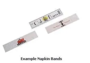 3-Color Custom Printed Paper Napkin Bands (for 6" x 1 1/2" Linen Napkins) - 20,000 bands/case