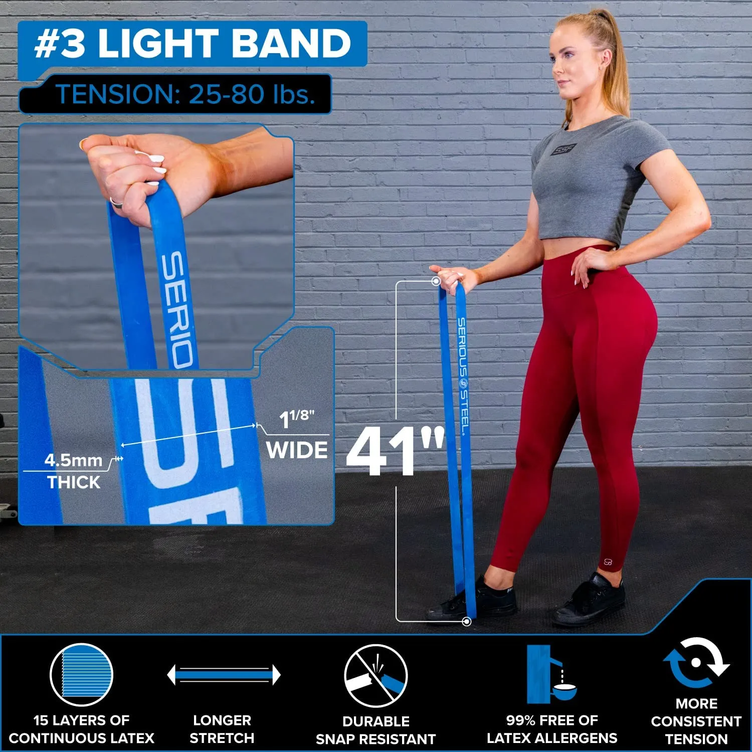 41" X-Heavy Resistance Band (80-200 lbs)