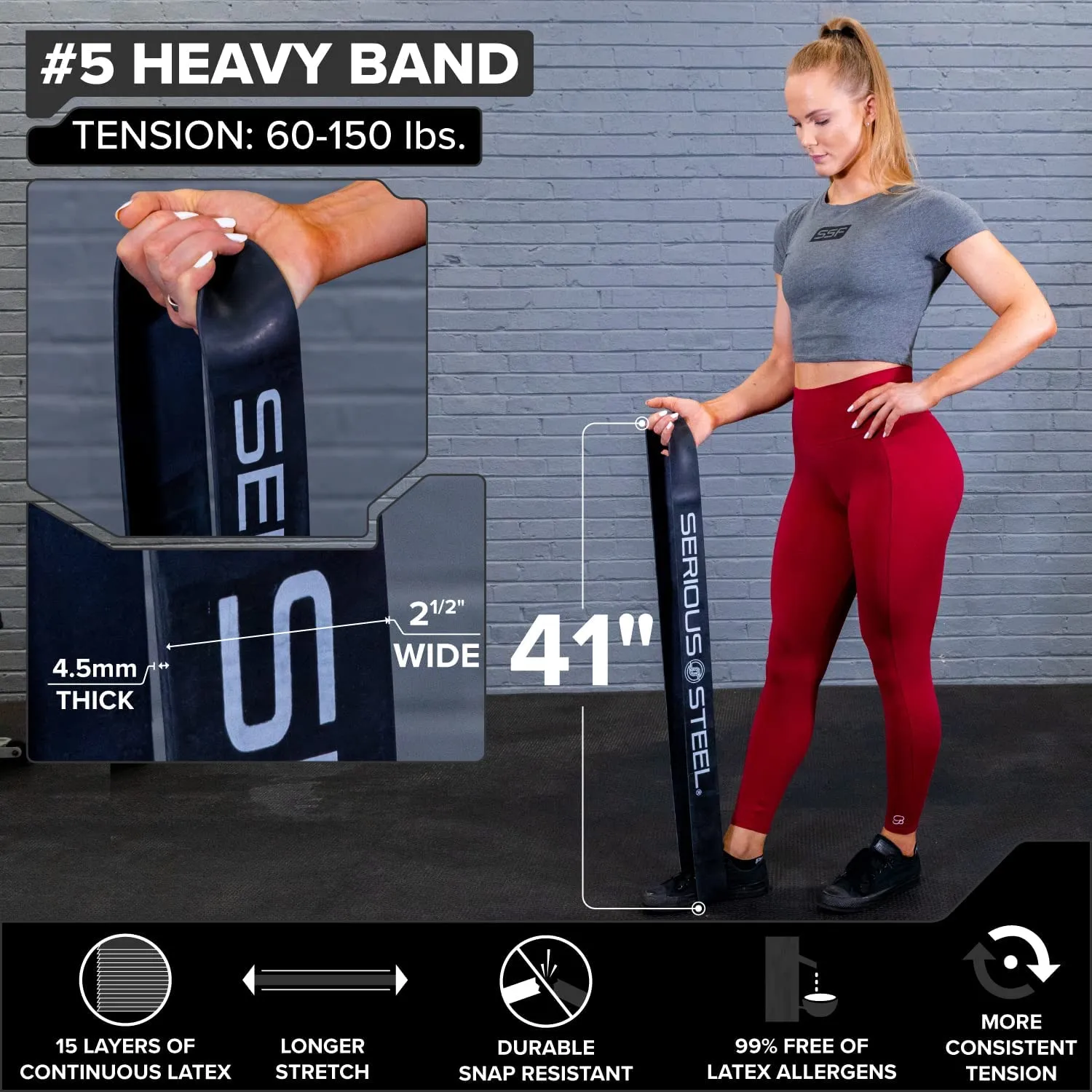 41" X-Heavy Resistance Band (80-200 lbs)