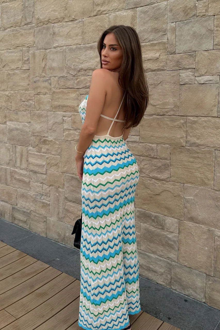 ALBIE MAXI DRESS - BLUE MULTI