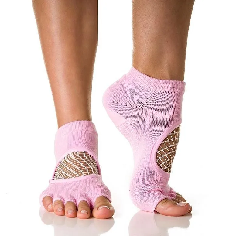 Arebesk Fishnet Open Toe Grip Socks - Pink (Barre / Pilates) or i