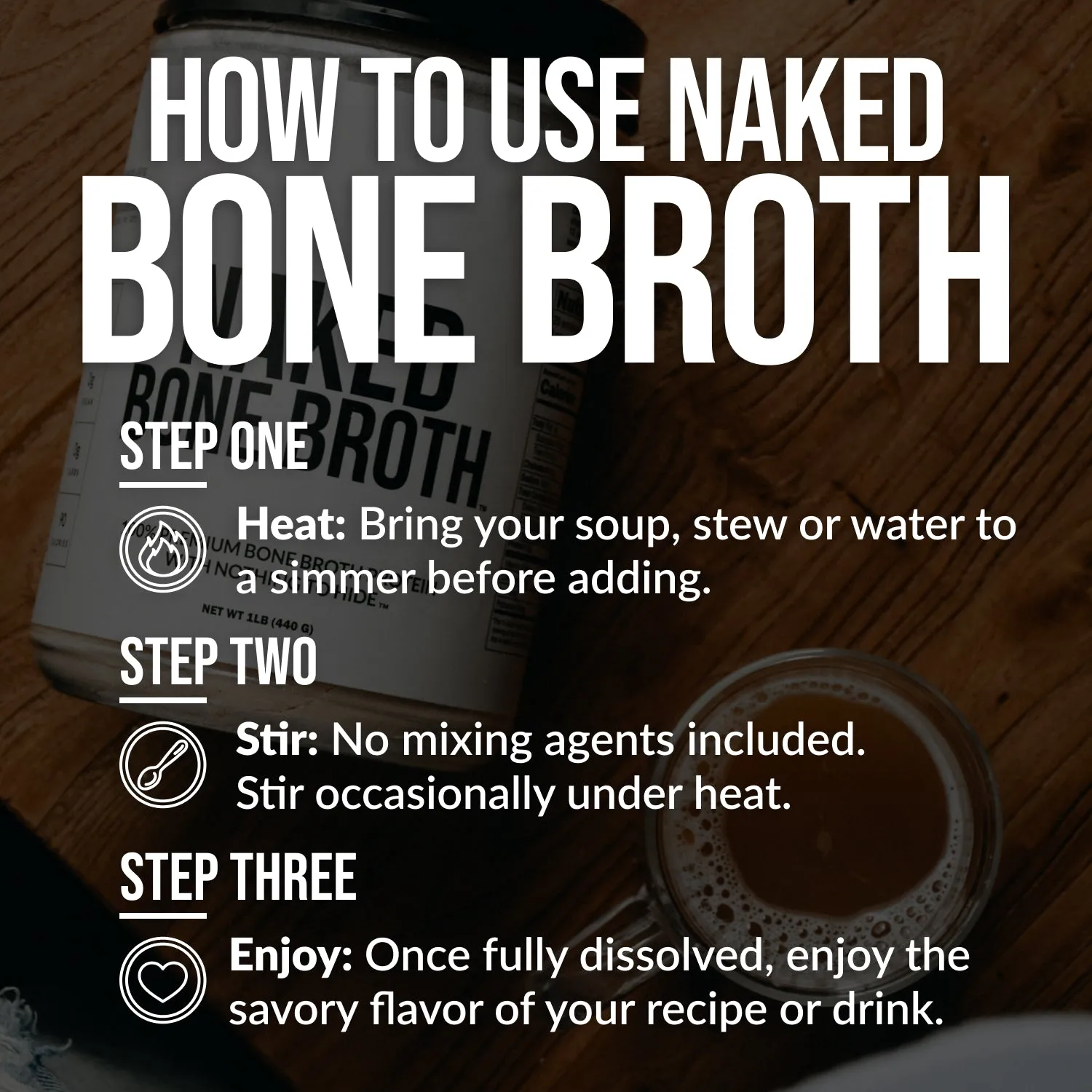 Bone Broth Protein Powder | Naked Bone Broth - 1LB