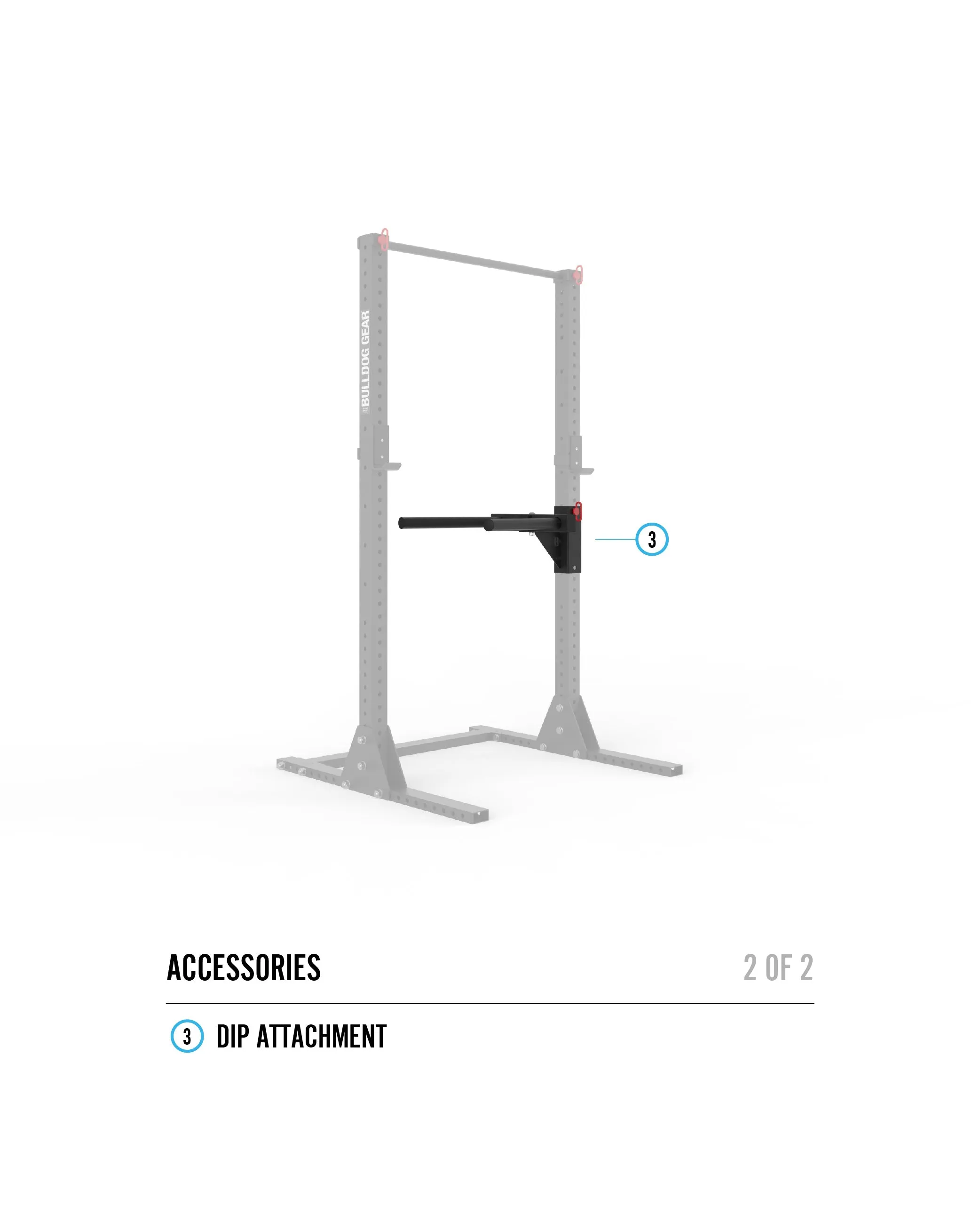 Bulldog Gear - MLSR2 2.21m Squat Rack With Adjustable Pull Up Bar