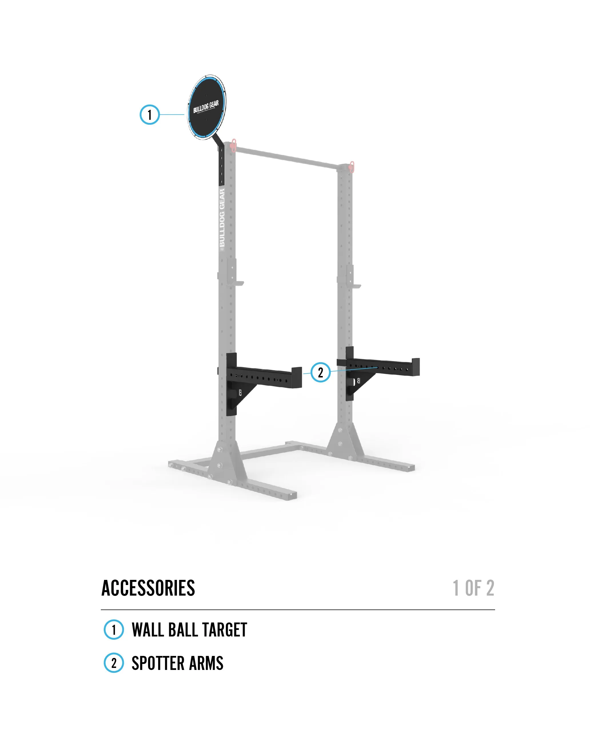 Bulldog Gear - MLSR2 2.21m Squat Rack With Adjustable Pull Up Bar