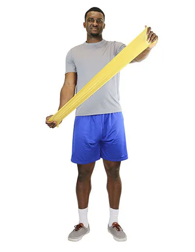 CanDo Low Powder Exercise Band - 4' length - Blue - heavy