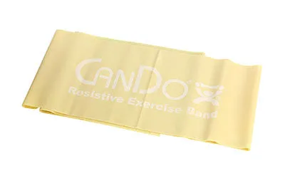 CanDo Low Powder Exercise Band - box of 40, 4' length - Red - light