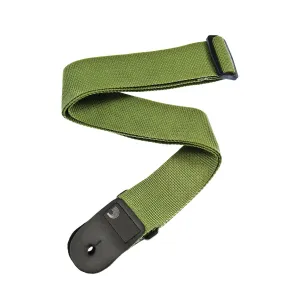 Daddario Polypro Guitar Strap with Leather Ends, Green