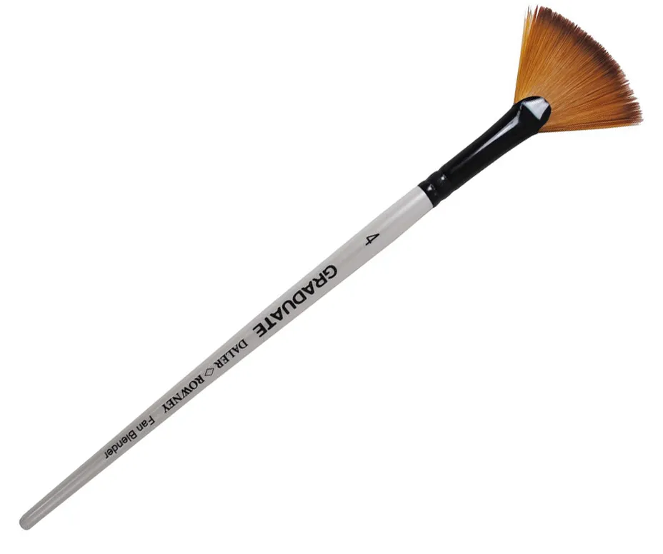 Daler Rowney Graduate Brush Short Handle Synthetic Fan Blander 4=4.6mm