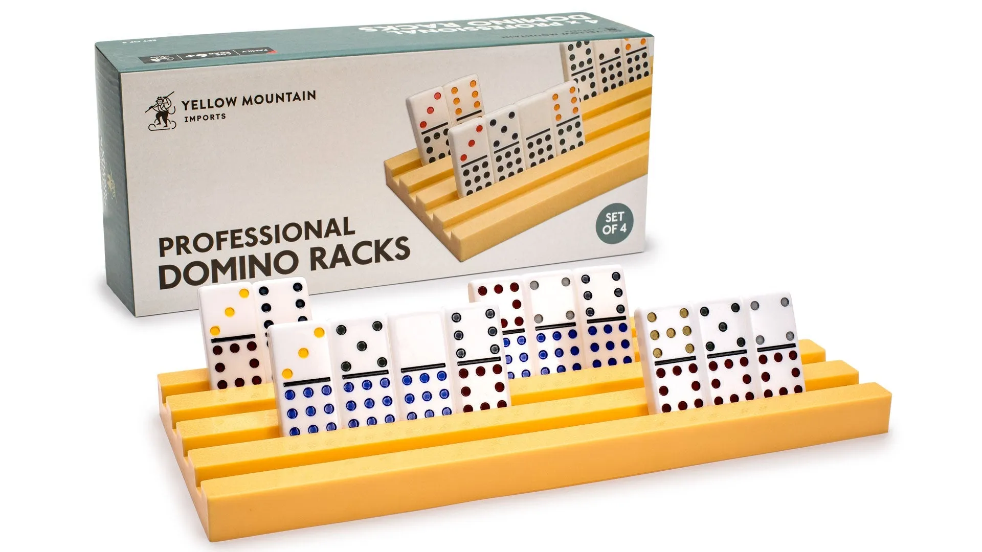 Domino Racks/Trays for Chicken Foot, Mexican Train, and Domino Games - Set of 4