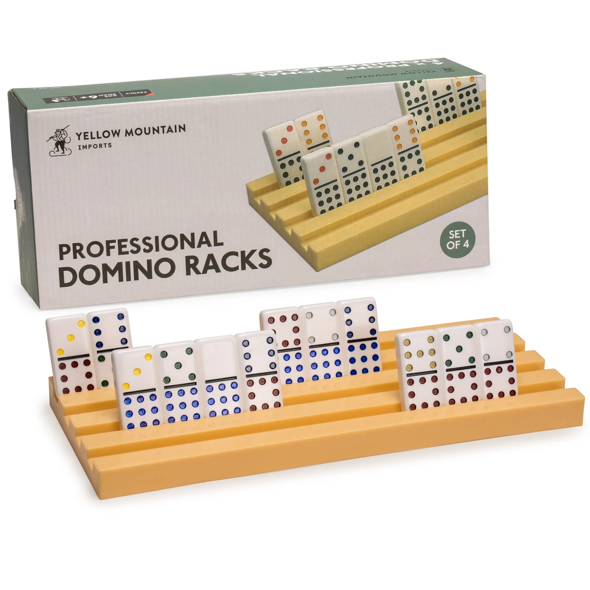 Domino Racks/Trays for Chicken Foot, Mexican Train, and Domino Games - Set of 4