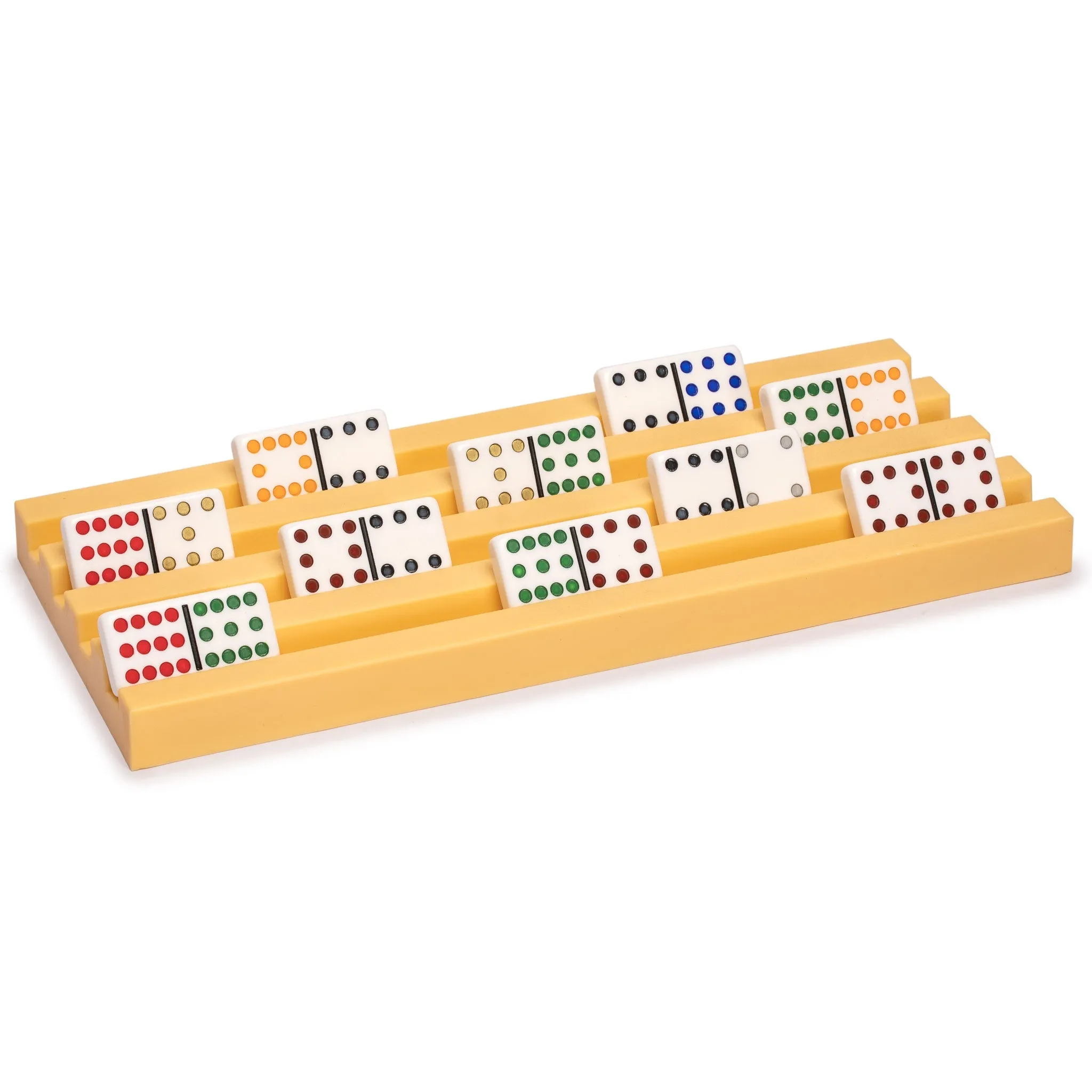 Domino Racks/Trays for Chicken Foot, Mexican Train, and Domino Games - Set of 4