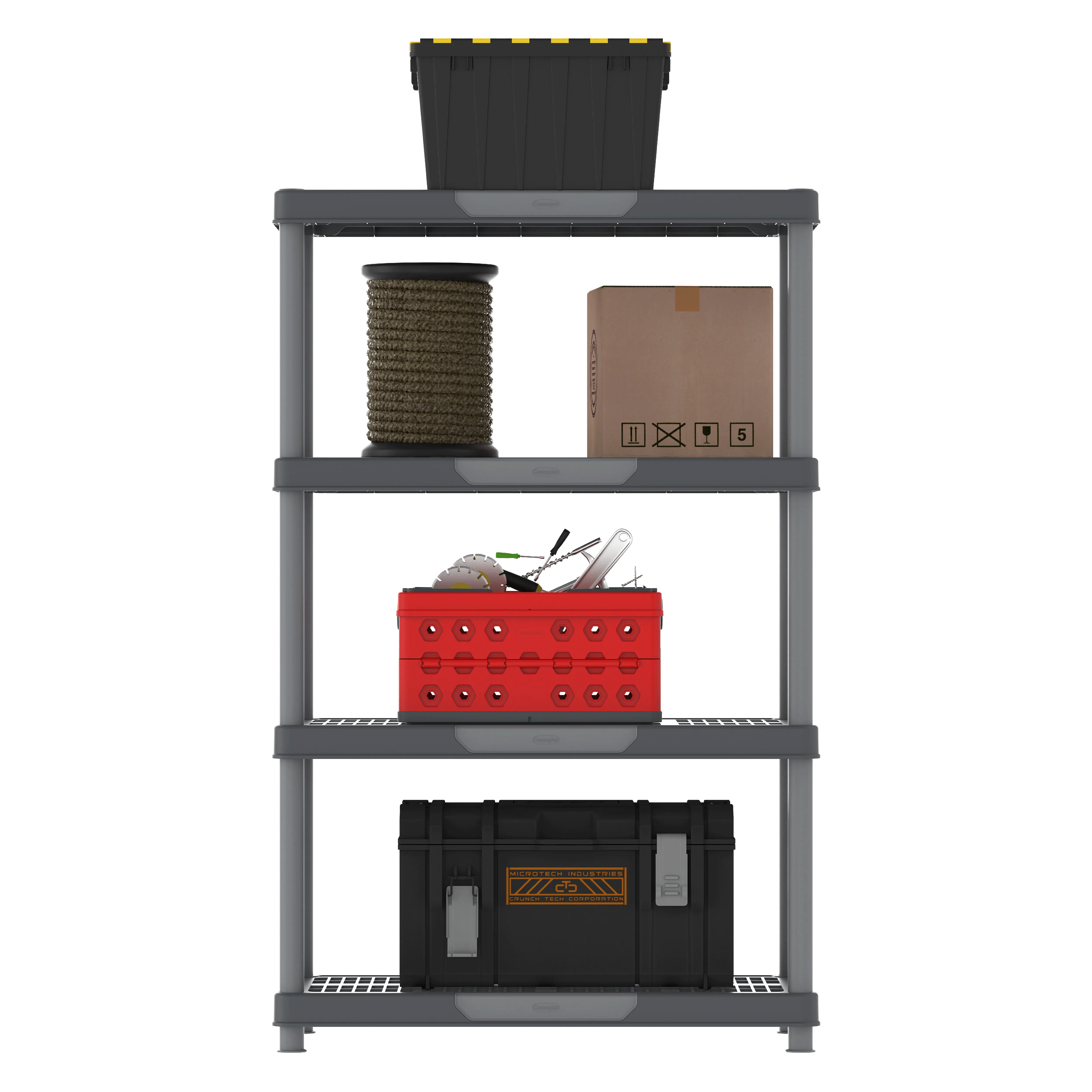 Duramax Plastic Heavy Duty Multipurpose Freestanding 4 Tier Shelving Rack