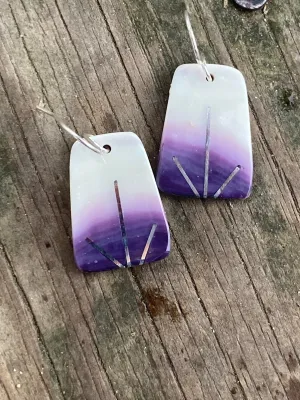 Evening horizon wampum earrings