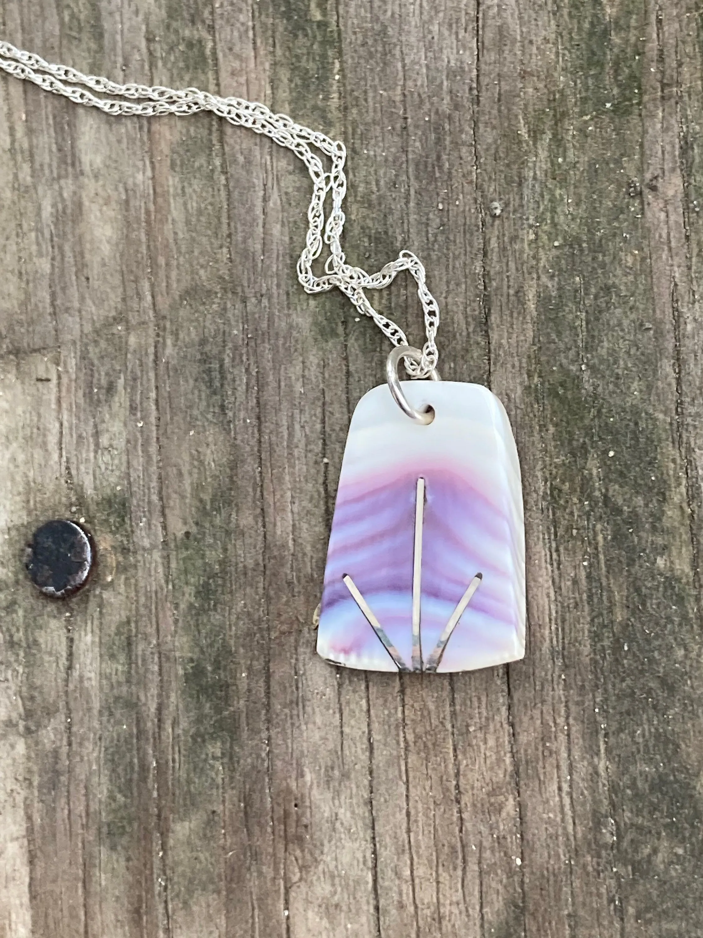 Evening horizon wampum necklace