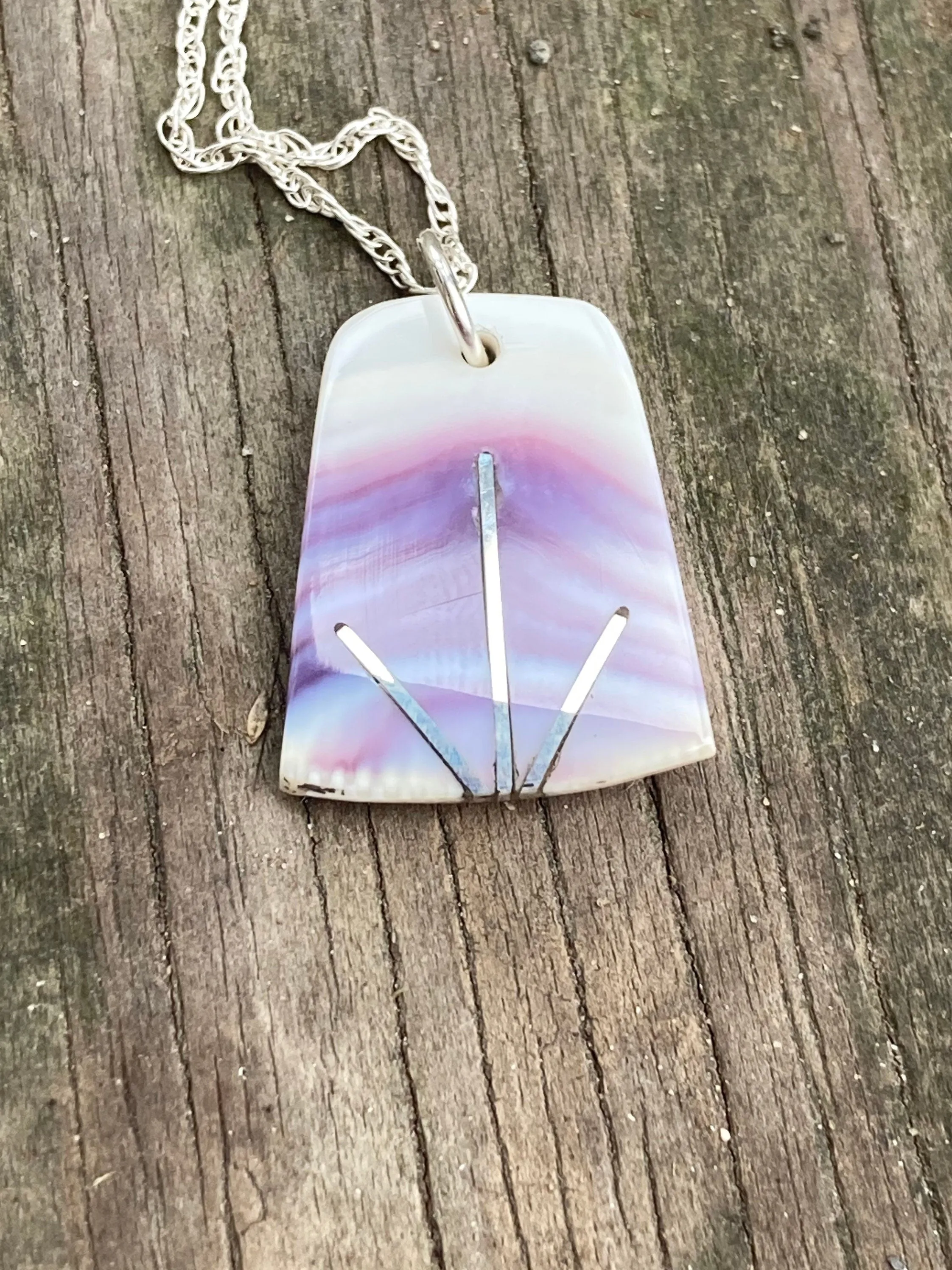 Evening horizon wampum necklace