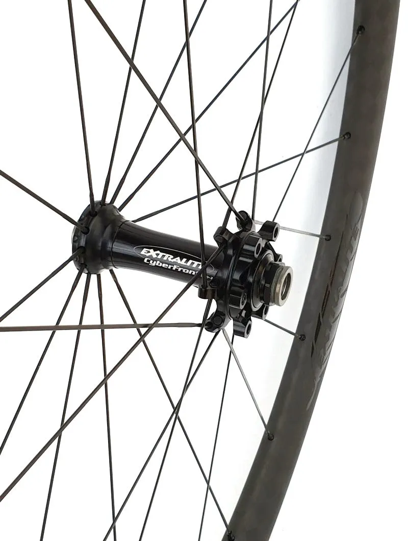 Extralite CyberDisc 38C 700c Carbon wheelset with Stainless Enduro Bearings