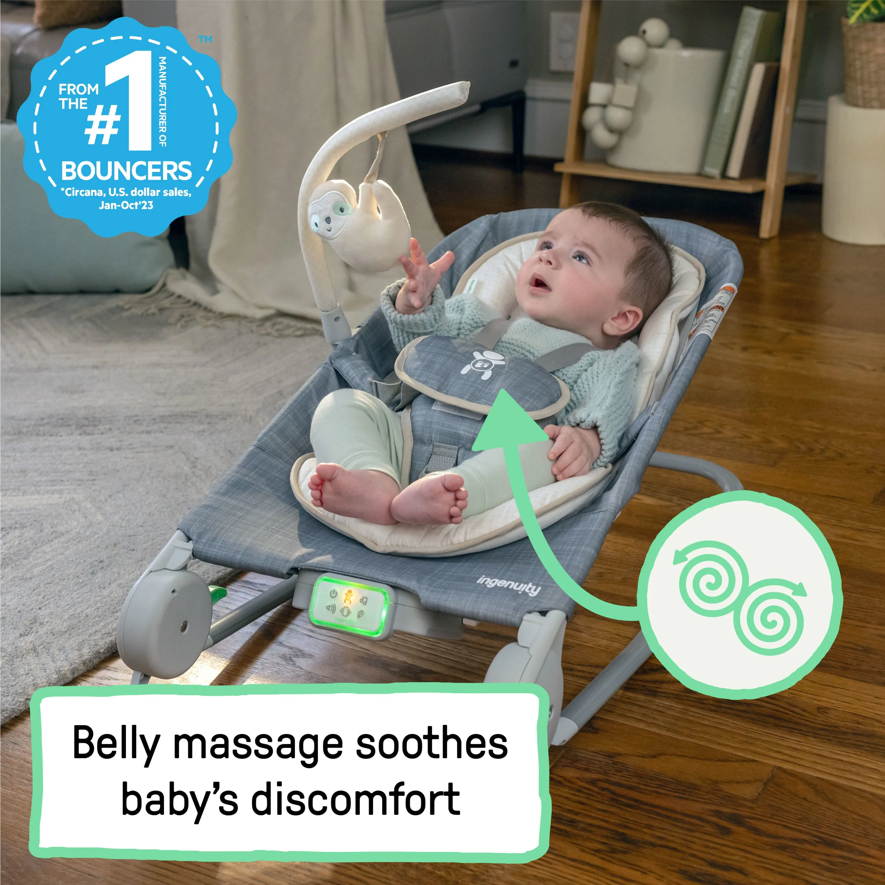 Happy Belly Rock-to-Bounce Massage Seat - Parker