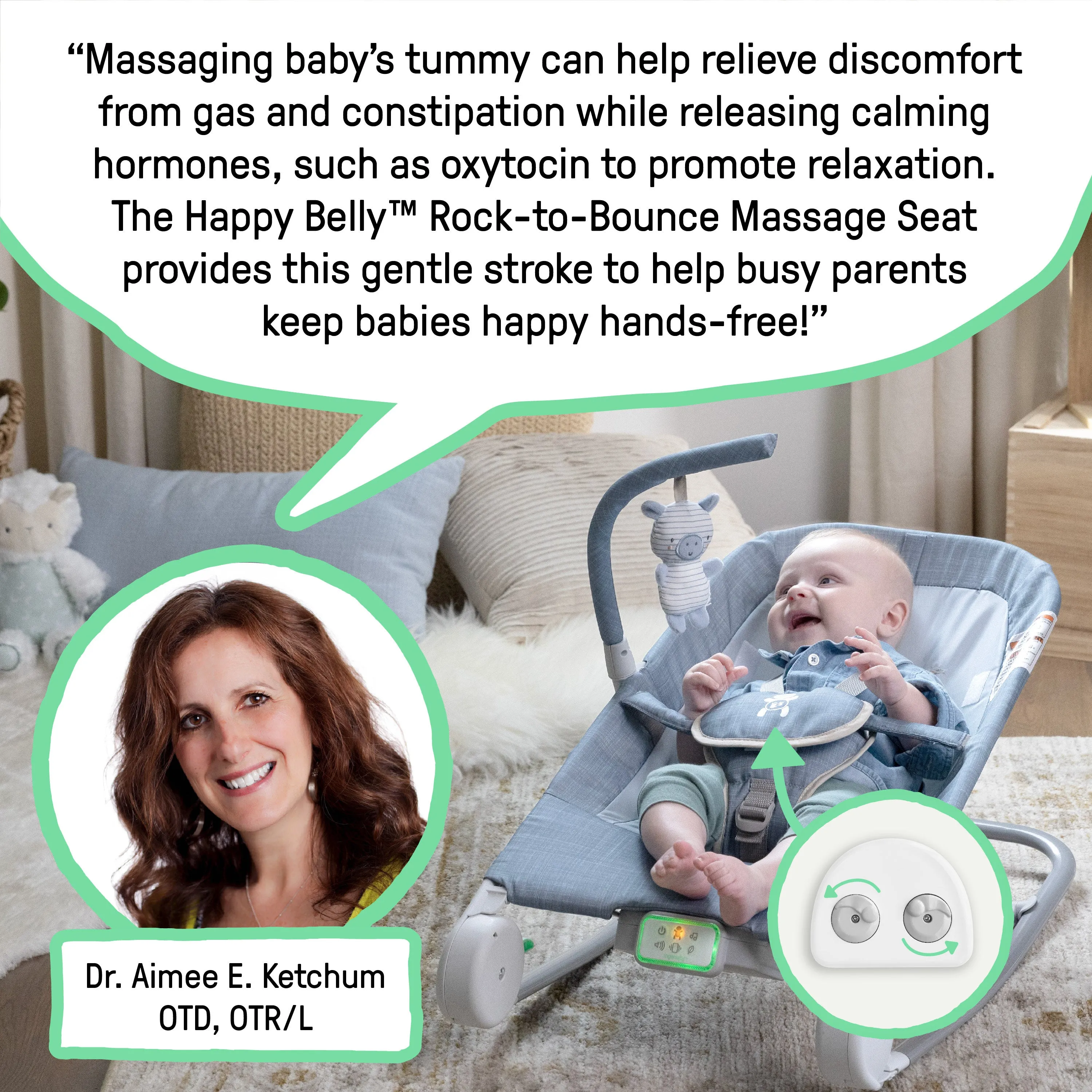 Happy Belly Rock-to-Bounce Massage Seat - Parker