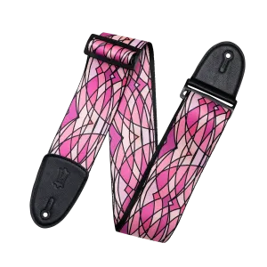 Levy's 3" Stained Glass Guitar Strap, Pink