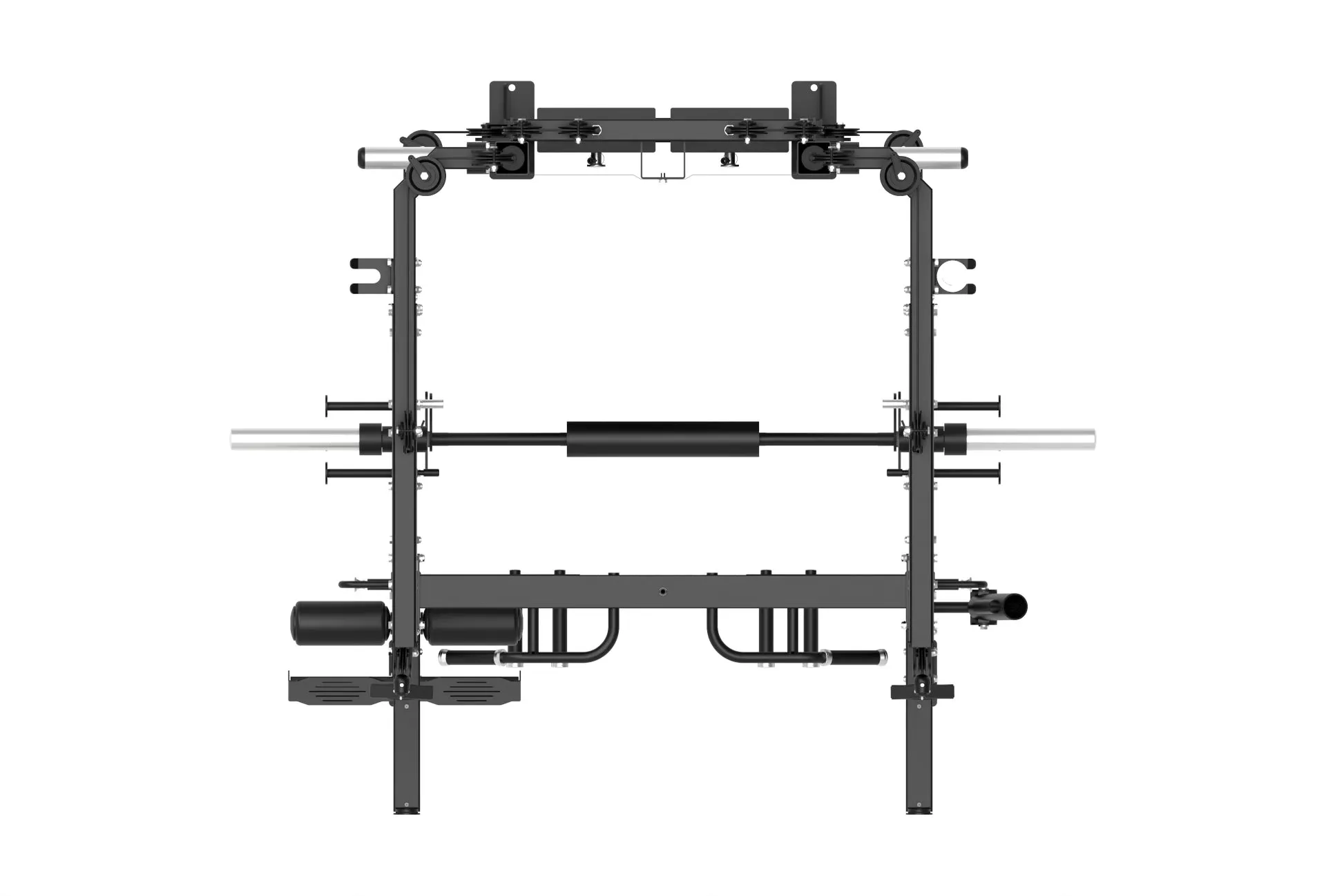 Multi-Functional Gym Smith Machine With Lat Pull Down Seat Attachment Q-1028