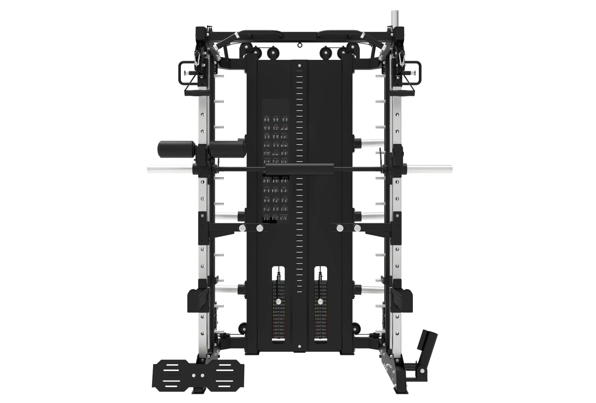 Multi-Functional Gym Smith Machine With Lat Pull Down Seat Attachment Q-1028