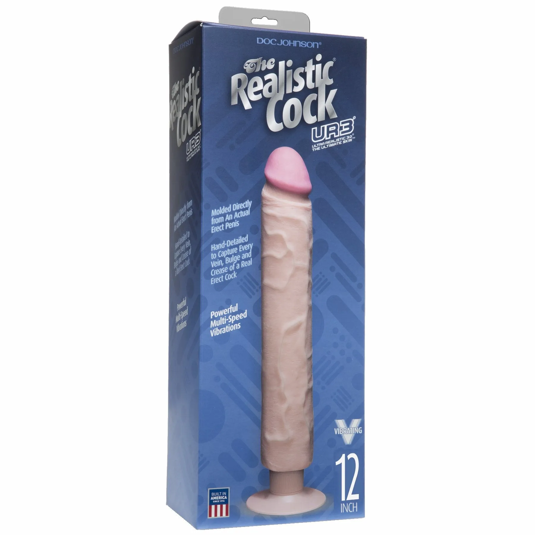 Realistic Cock 12 Vibrator White