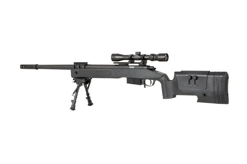 SA-CORE ™ S03 replica sniper rifle with scope and bipod - black