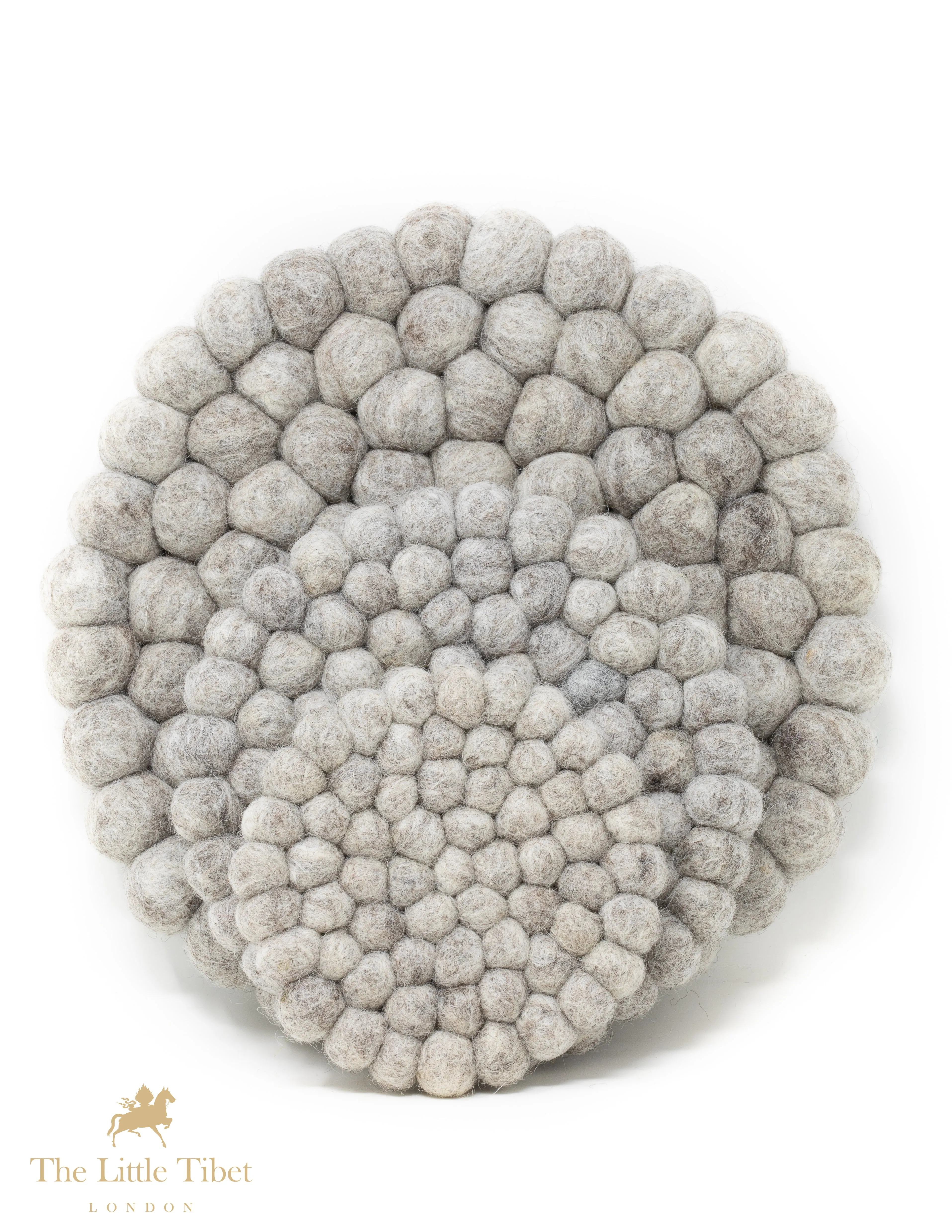 Singing Bowl Cushion - Light Grey Felt Ball Mat