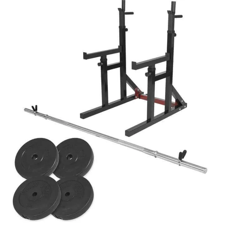 Squat Rack with 30KG Vinyl Weight Set