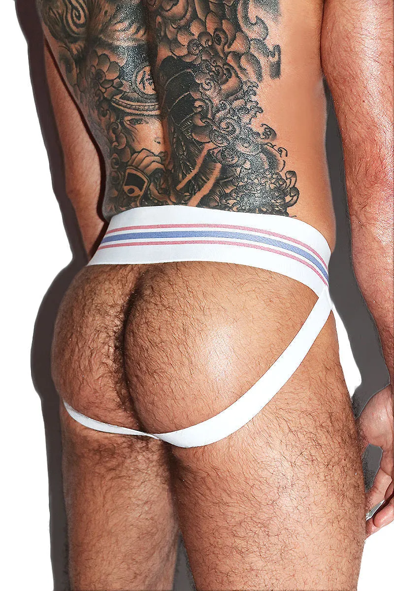 Vintage Varsity Gym Jockstrap- White