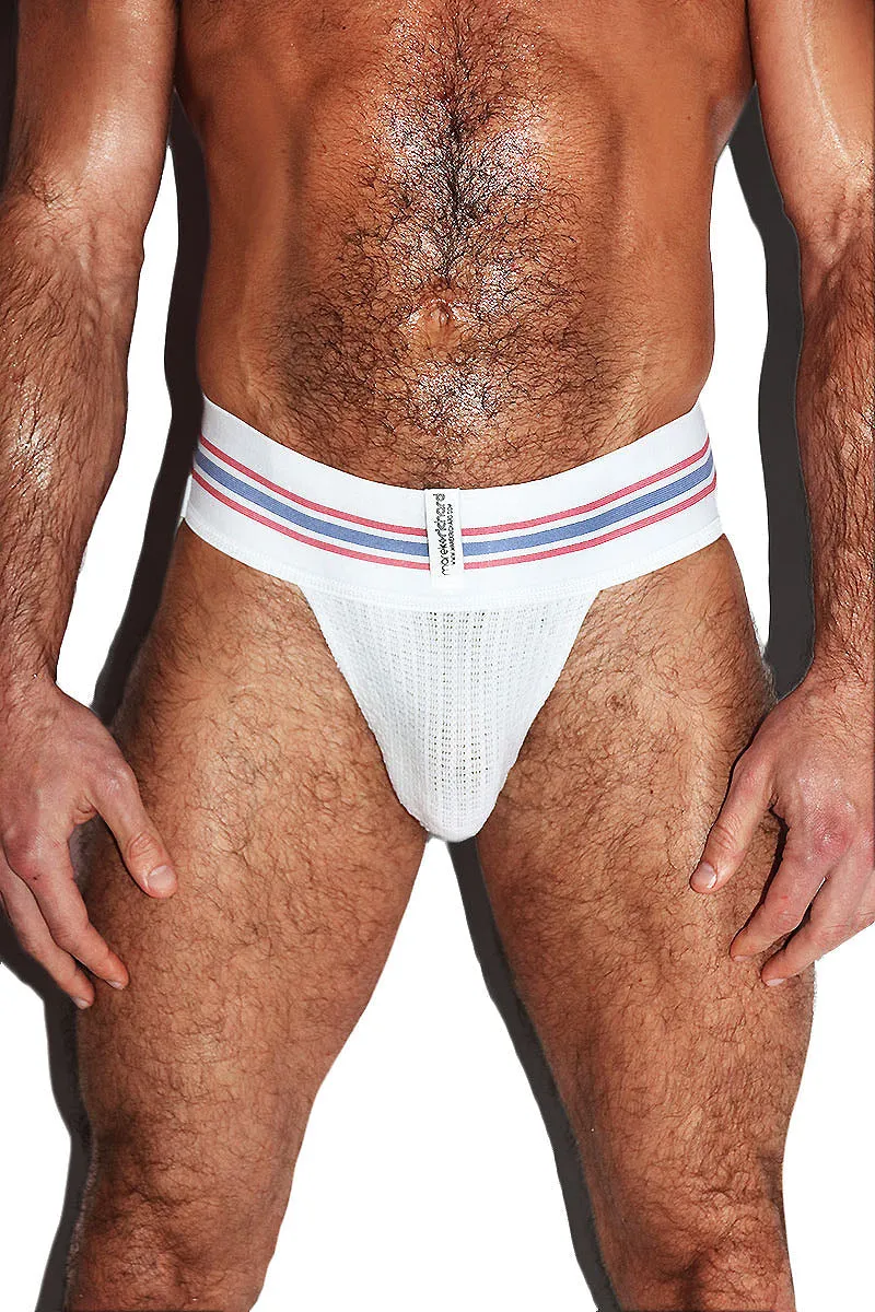 Vintage Varsity Gym Jockstrap- White