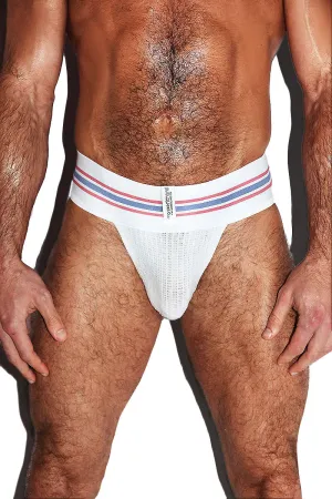 Vintage Varsity Gym Jockstrap- White